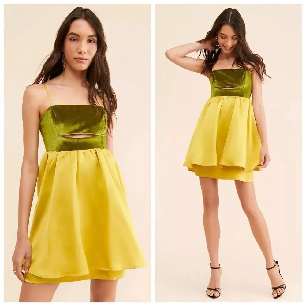 Du Paradis Mixed Media Mini Dress